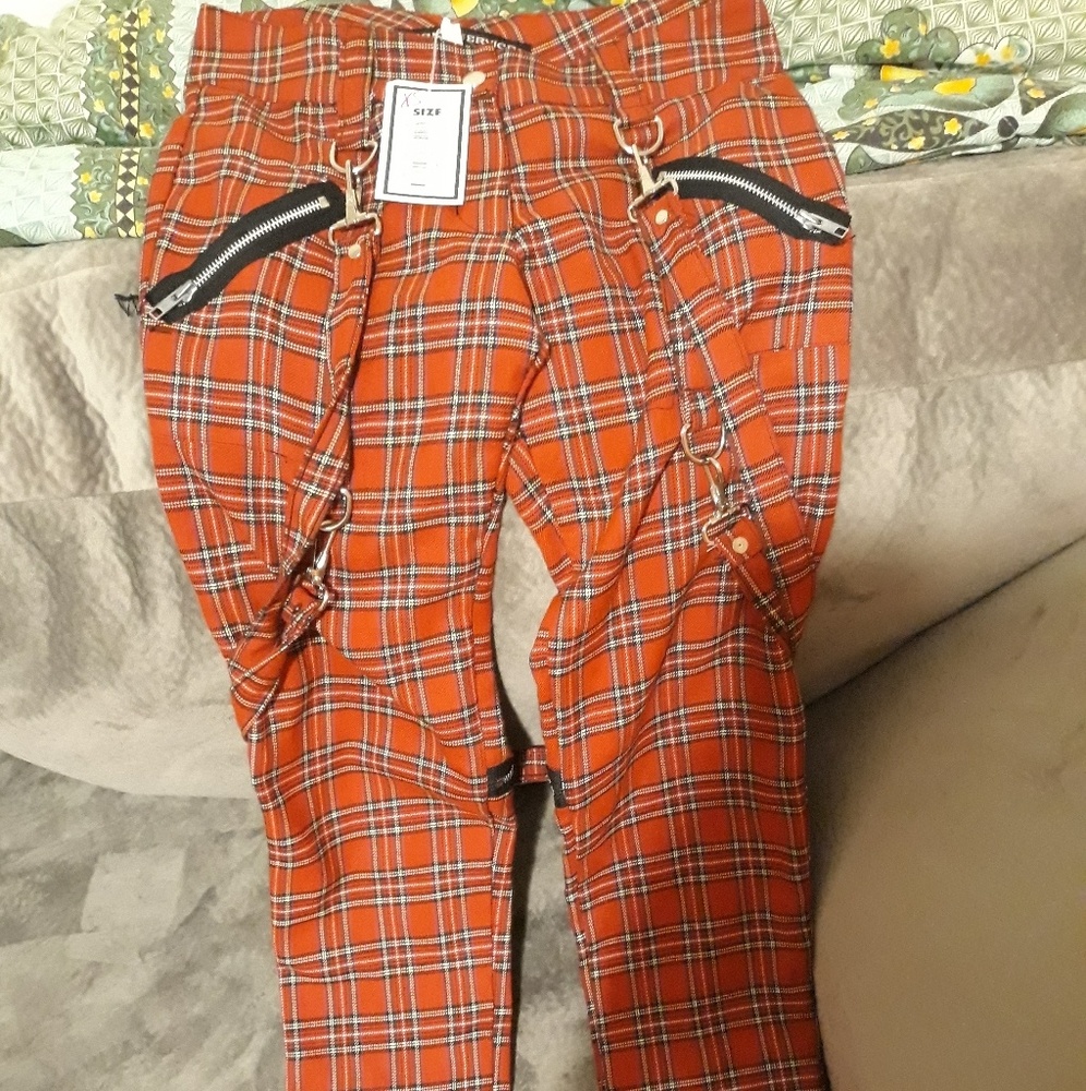 Lip service bondage plaid tartan pants